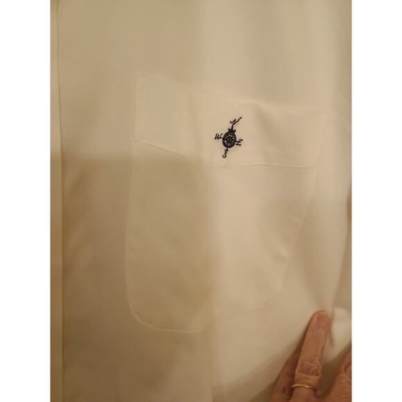 Turnbury 100% Cotton Button Up Shirt Long Sleeve White Sail Boat Size Large EUC - Picture 9 of 13